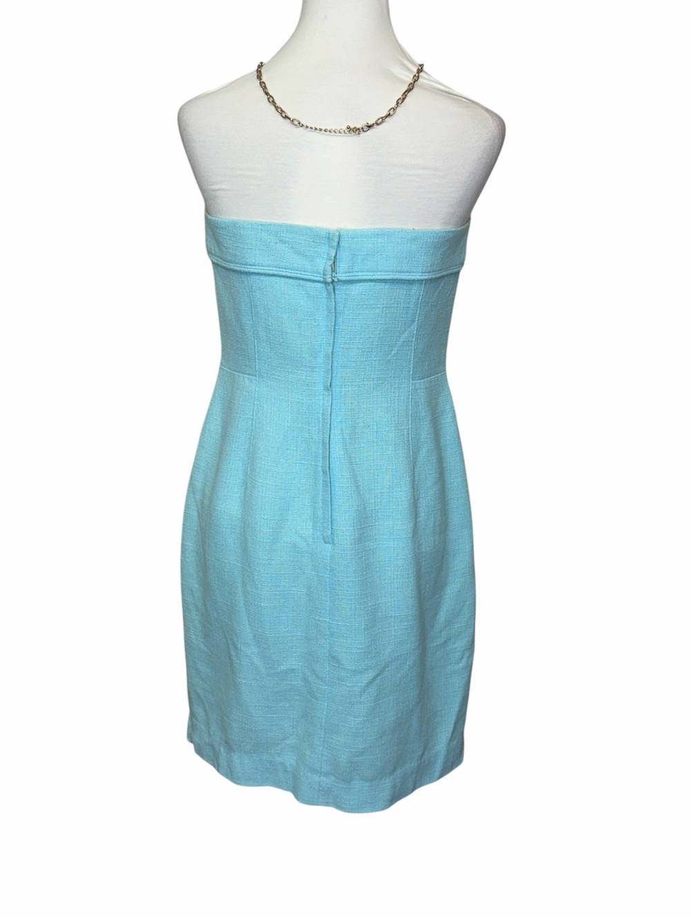 Lilly Pulitzer Strapless Light Blue Sheath Dress - Picture 4 of 9